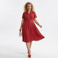 Vestido Rojo puntos Elegante