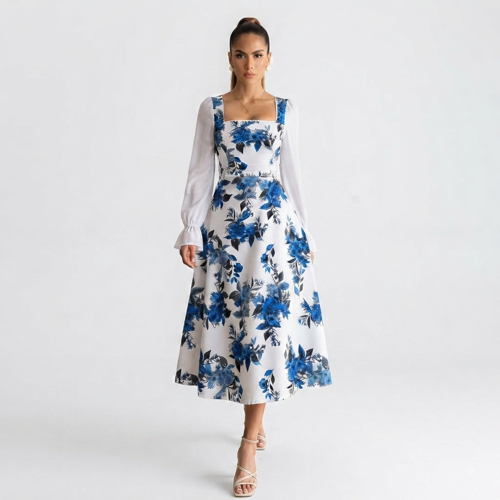 Vestido Blanco Estampado