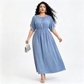 Vestido Celeste Elegante