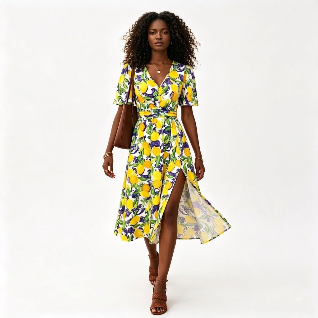 Vestido Estampado de Limones