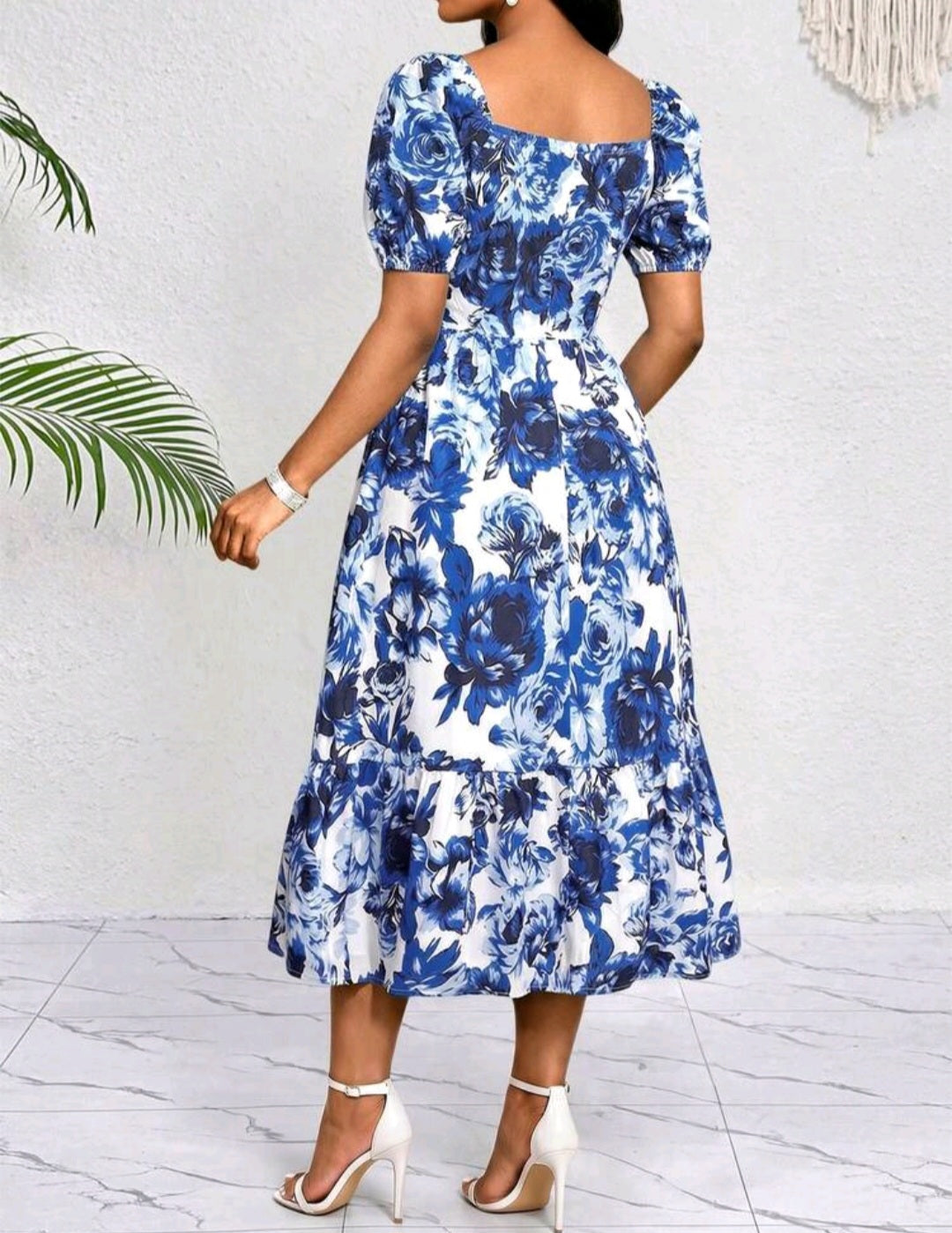 Vestido Estampado Azul
