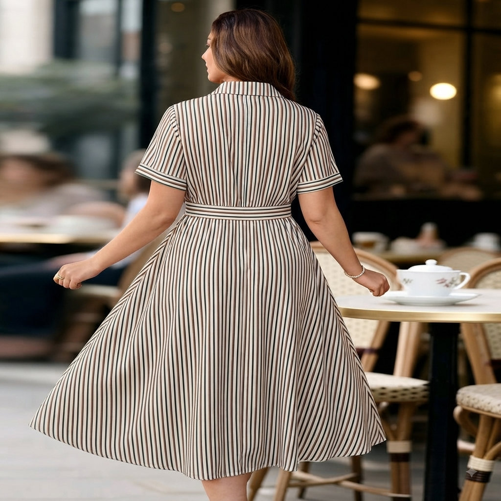 Vestido Formal a Rayas
