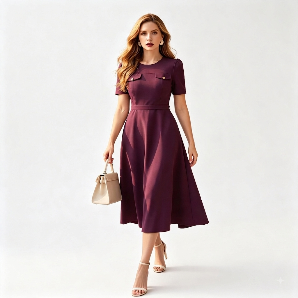 Vestido Formal Vino Rosa